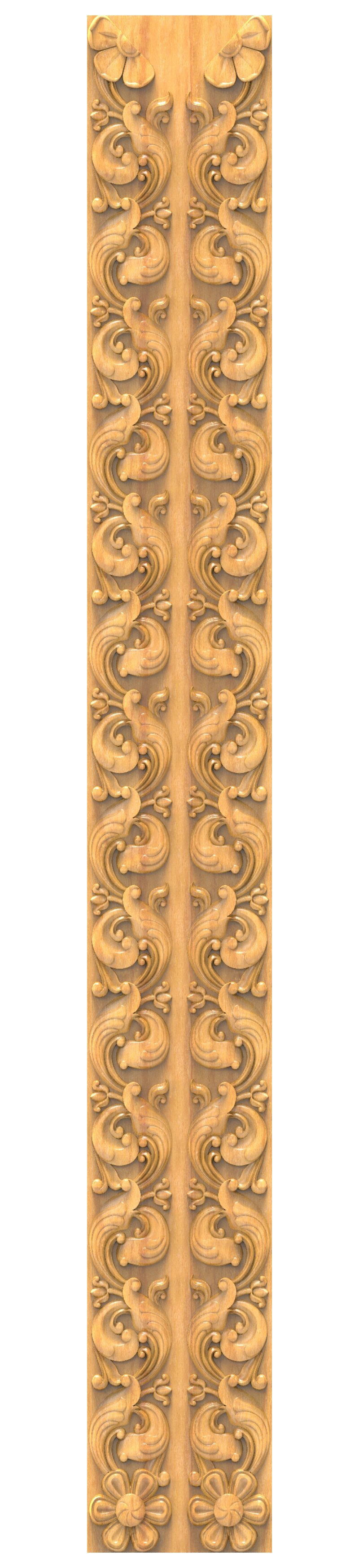 JK RARE COLLECTION - PAGE-02 Floral Vine Pillar Panel 3D Relief Carving
